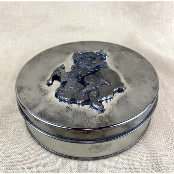 Vintage Metzke Santa Tin Pewter Old Saint Nick Christmas Can 6" - Picture 2 of 7